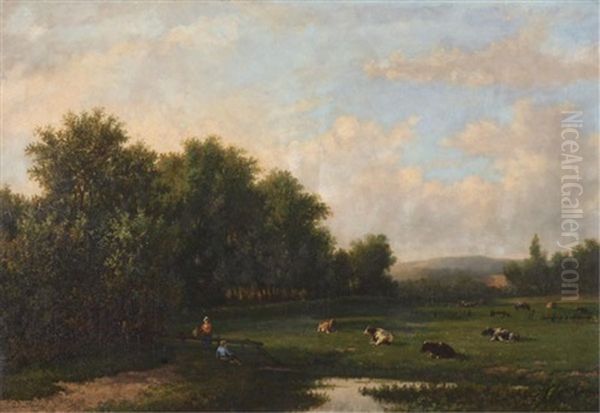 Early Summer Morning Oil Painting by Jan Frederik Van Deventer