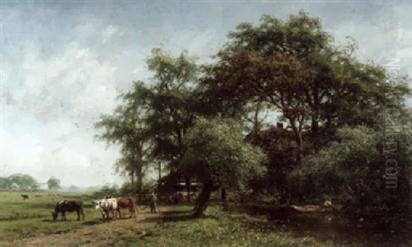 Sommertag Auf Dem Lande Oil Painting by Jan Frederik Van Deventer