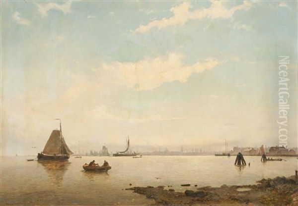 L'entree Du Port D'amsterdam Oil Painting by Willem Anthonie van Deventer