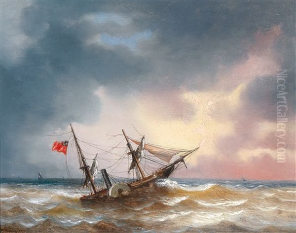 Marinestuck Oil Painting by Willem Anthonie van Deventer