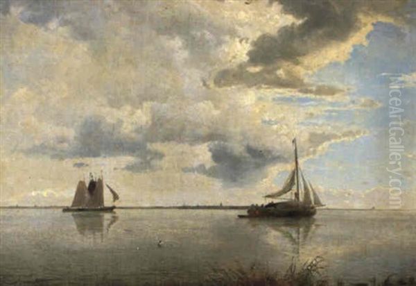 Segelboote Auf Der Schelde Bei Schaftingen In Holland Oil Painting by Willem Anthonie van Deventer