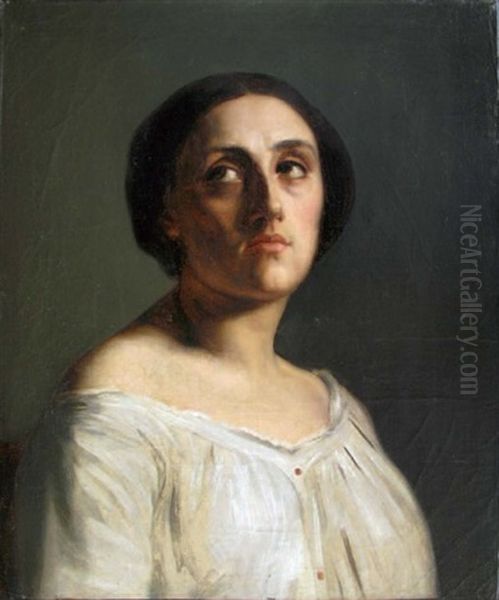 Femme A L'epaule Denudee by Achille Jacques Jean Marie Deveria