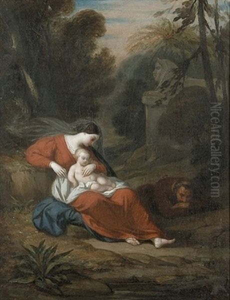 Flucht Nach Agypten by Achille Jacques Jean Marie Deveria