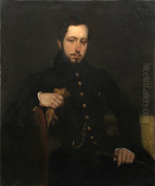 Portrait Of Antoine Julien Meffre-rouzan by Eugene Deveria