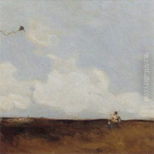 The Kite Flyers Oil Painting by Vickers Deville