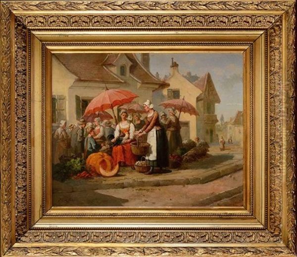 Marche A La Campagne Oil Painting by Joseph Clinton Devillis