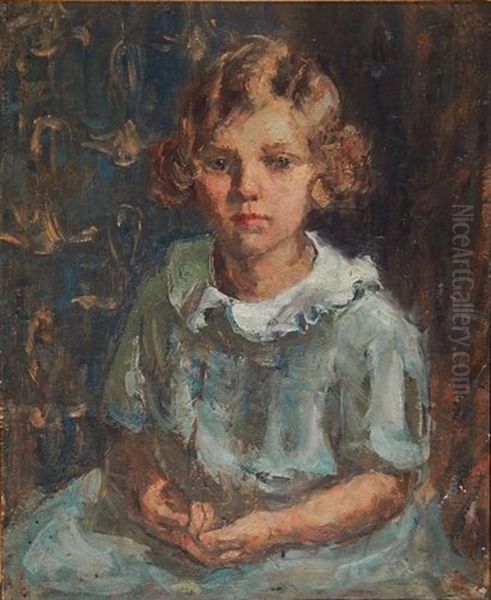 Portrait Of Young Girl Oil Painting by Jesse Deviney