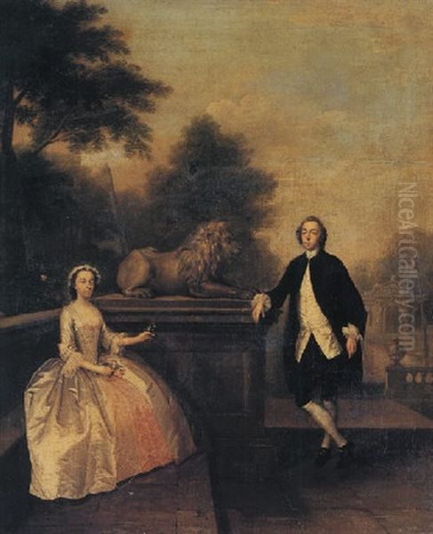 Portrait Of William Tennant Of Little Ashton Hall And His Wife Sarah Oil Painting by Arthur Devis