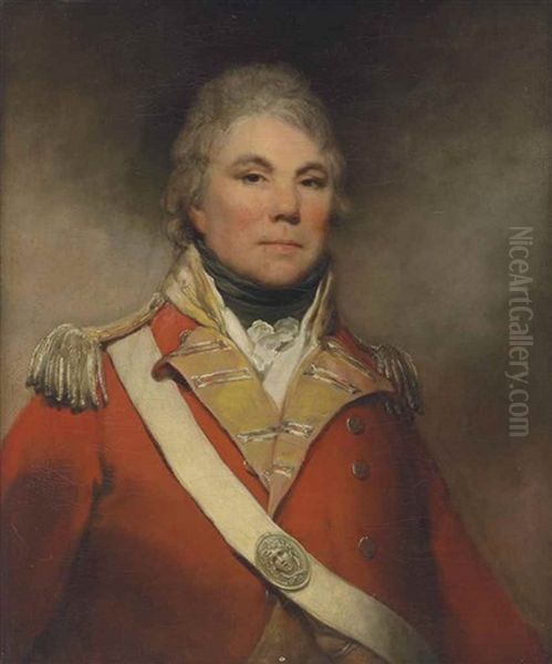 Portrait Of Major-general Archibald Campbell (1774-1838), Half-length, In Military Uniform Oil Painting by Arthur William Devis