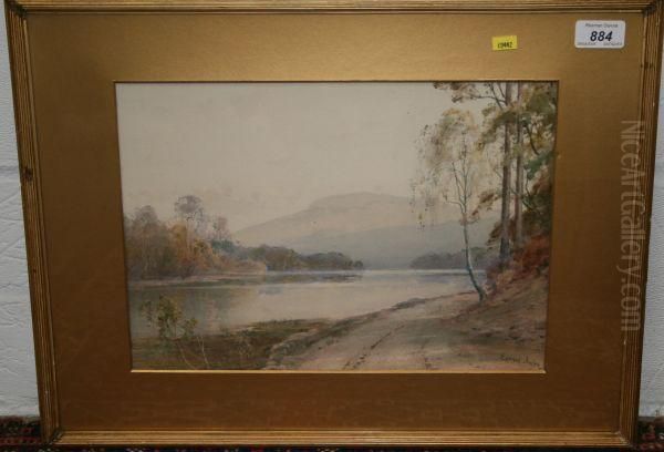 Depicting A Lake Oil Painting by Edward Arden