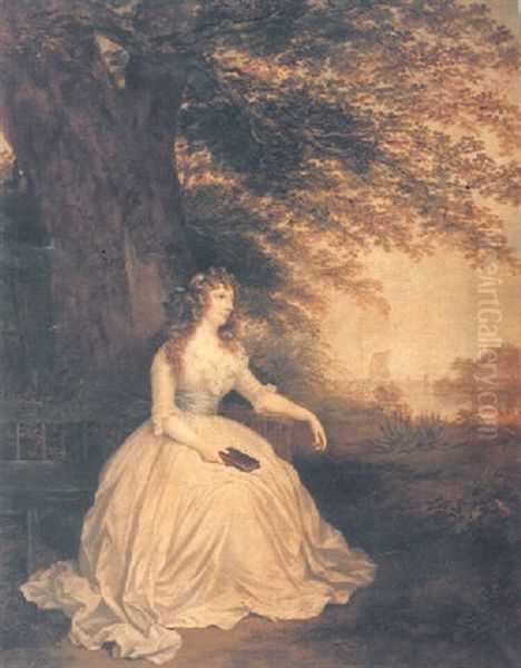 Portrait Of A Lady (emily Shakespear, Mrs Fleming Dick?) Oil Painting by Arthur William Devis