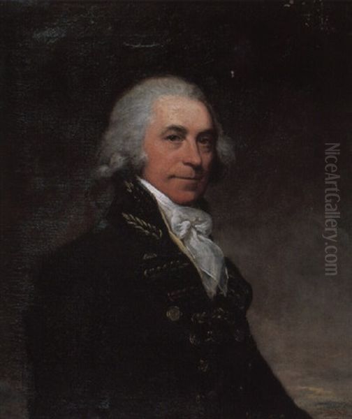 Portrait Of Captain James Urmston In Uniform Oil Painting by Arthur William Devis