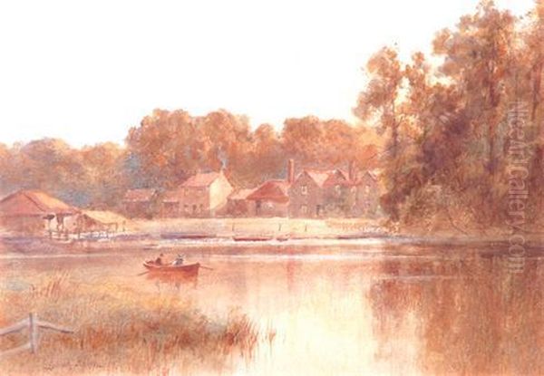 Figures In A Rowing Boat Oil Painting by Edward Arden