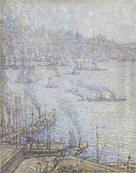 View Of Quebec City From Levis Oil Painting by Frederik Usher Devoll