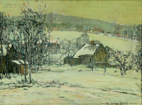 Winter Landscape Oil Painting by Frederik Usher Devoll