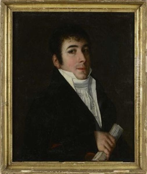 Portrait D'homme En Redingote Oil Painting by Louis Benjamin Marie Devouges