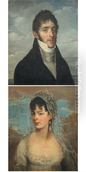 Portrait D'un Armateur Et De Sa Femme (pair) Oil Painting by Louis Benjamin Marie Devouges