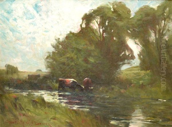 Summer Landscape Oil Painting by Charles Melville Dewey