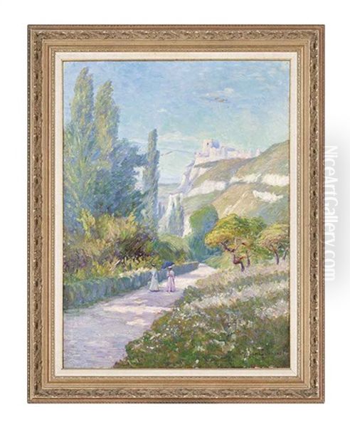 Chateau Gaillard, Petit Andely Oil Painting by Wynford Dewhurst