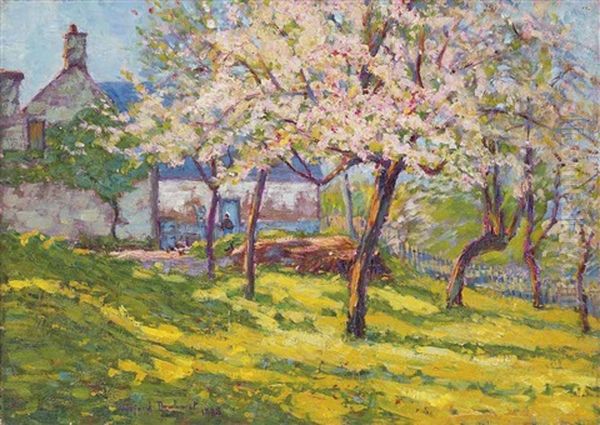 Blossom In The Orchard Oil Painting by Wynford Dewhurst