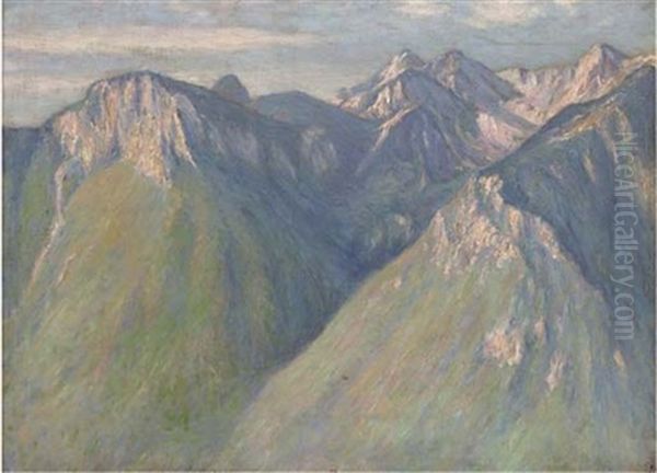 Summertime In The Alps, Chamonix Oil Painting by Wynford Dewhurst