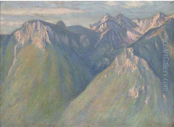 Summertime In The Alps, Chamonix Oil Painting by Wynford Dewhurst