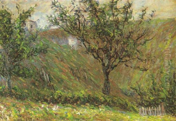 A Spring Landscape Oil Painting by Wynford Dewhurst