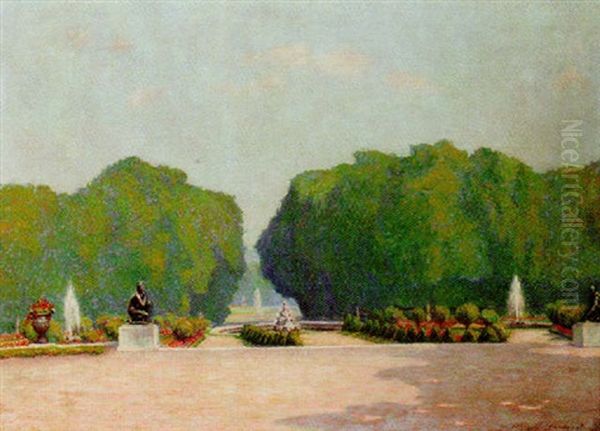 Fountains At Versailles Oil Painting by Wynford Dewhurst