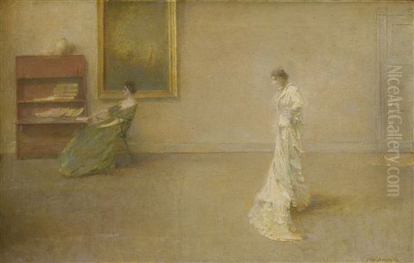 The White Dress Oil Painting by Thomas Wilmer Dewing