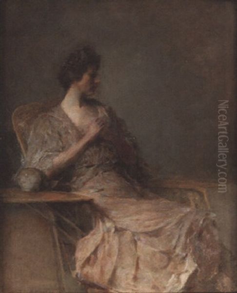 Lady Listening Oil Painting by Thomas Wilmer Dewing