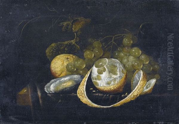 Stillleben Mit Trauben, Zitrone Und Auster Oil Painting by Guilliam van Deynum