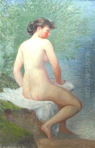 Jeune Femme Au Bain Oil Painting by Emile Alfred Dezaunay