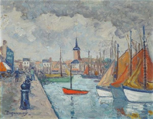 Le Port Des Sables D'olonne Oil Painting by Emile Alfred Dezaunay