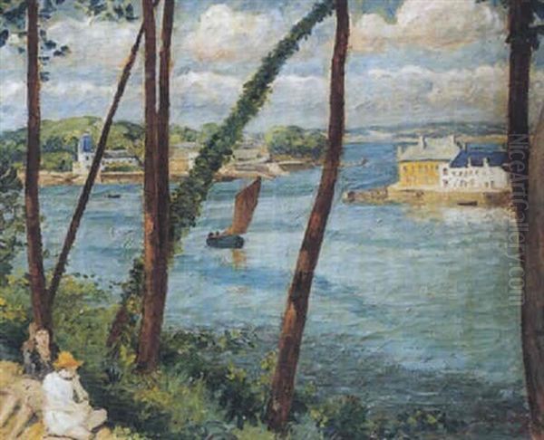 Douarnenez, L'ile Tristan Oil Painting by Emile Alfred Dezaunay