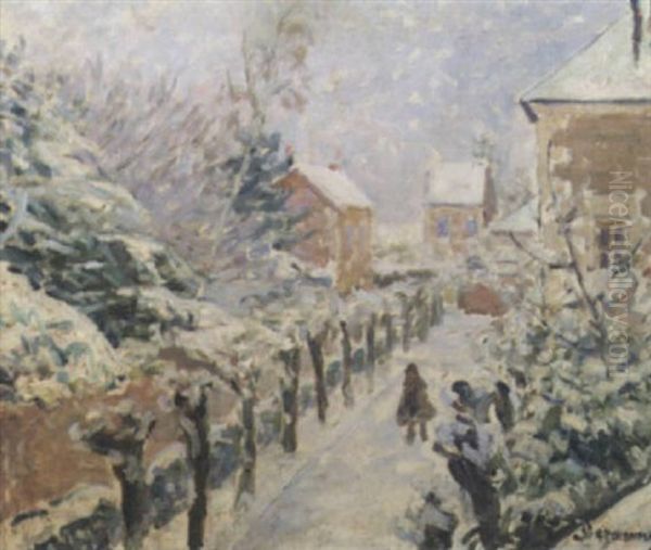 Effet De Neige Oil Painting by Emile Alfred Dezaunay