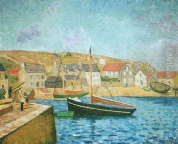 Camaret - Le Port Et Le Sillon Oil Painting by Emile Alfred Dezaunay