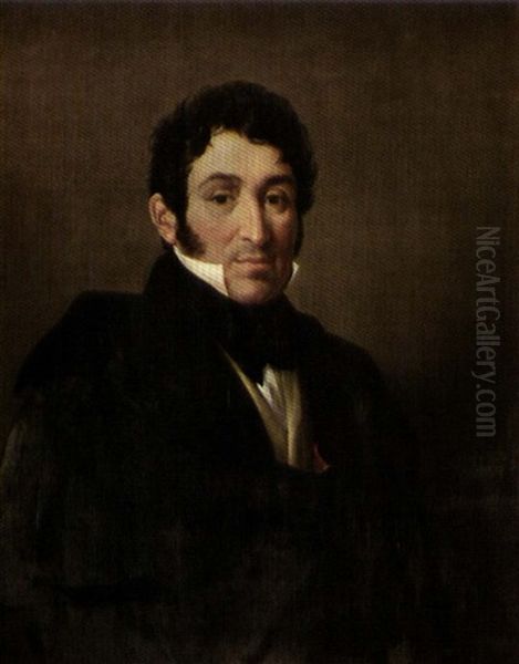 Portrait Du Marquis Joseph Auguste De Constantin De Chateauneuf Seigneur D'antibes Et De Cannes, Baron De Sauze Oil Painting by Marie d'Hervilly