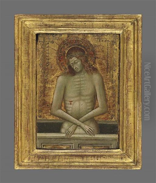 Christ As The Man Of Sorrows Oil Painting by Giovanni di Paolo