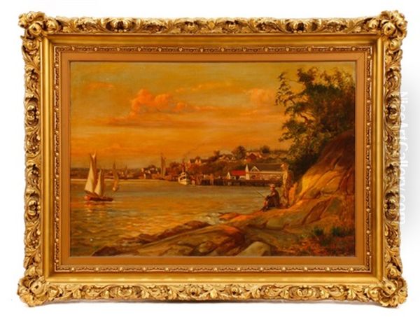 New York Harbor Oil Painting by David S. Diamant