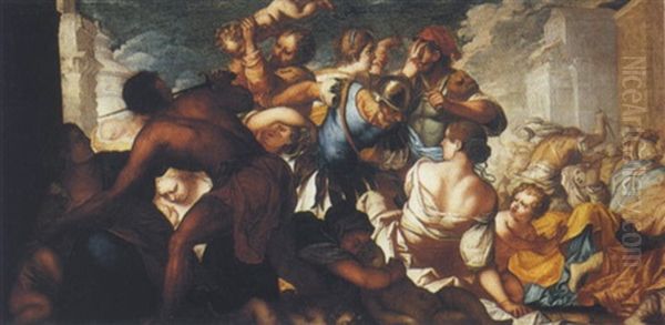 The Massacre Of The Innocents Oil Painting by Giuseppe Diamantini