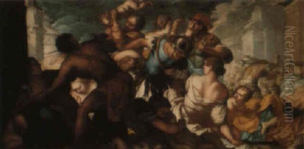 The Massacre Of The Innocents Oil Painting by Giuseppe Diamantini