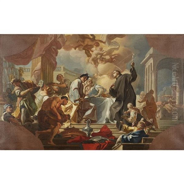 Scene From The Life Of Saint Benedict Oil Painting by Giacinto Diana