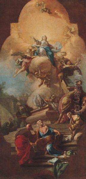 The Assumption Of The Virgin Oil Painting by Giacinto Diana