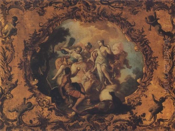 The Judgement Of Paris Oil Painting by Giacinto Diana