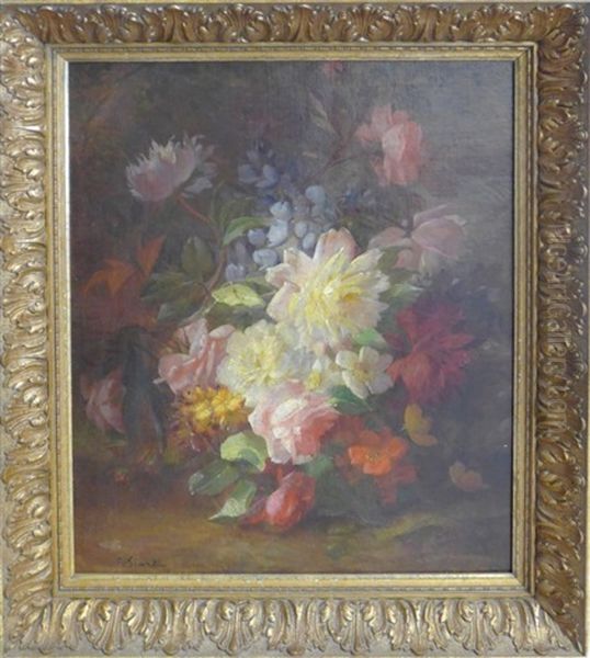 Bouquet De Fleurs Oil Painting by Jules Edouard Diart