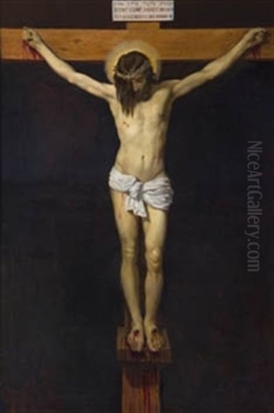 Cristo Crucificado (after Velazquez) Oil Painting by Francisco Diaz Carreno