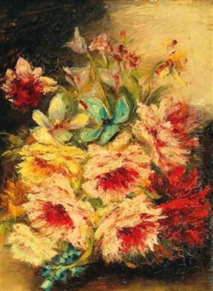 Bouquet Of Flowers Oil Painting by Narcisse Virgile Diaz de la Pena