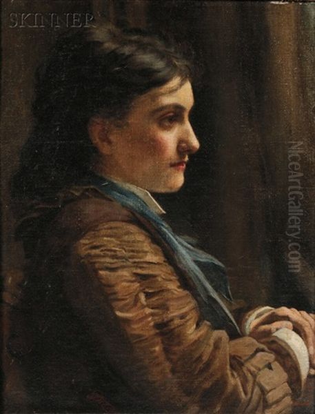 Portrait Of A Woman In Profile Oil Painting by John Reed Dickinson