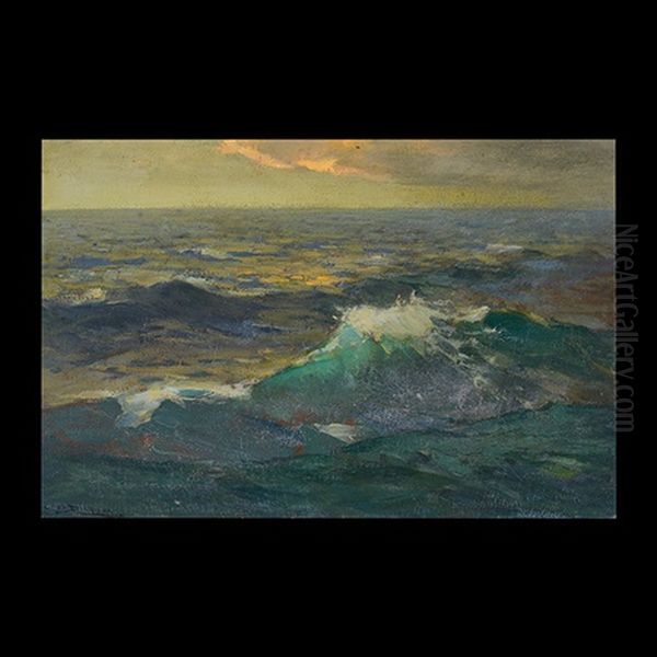 Sunset At Sea Oil Painting by Charles Dickman