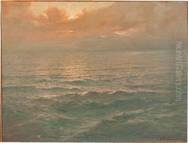 Sunset On The Ocean Oil Painting by Charles Dickman